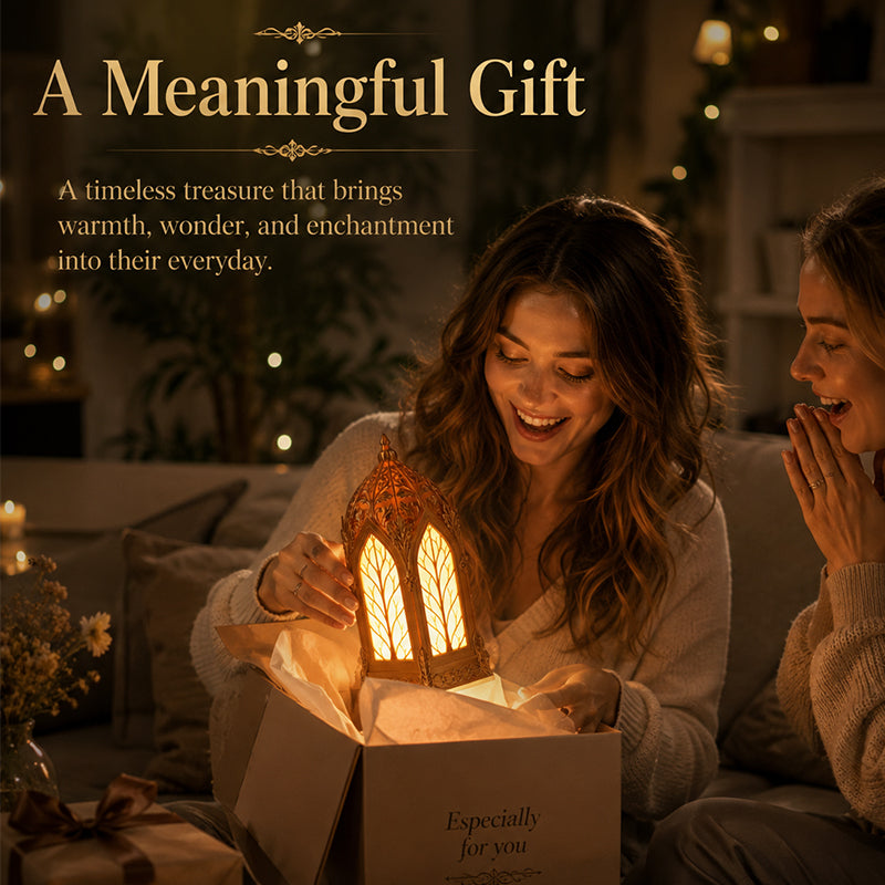 Elf Sanctuary Lamp – Warm Fantasy Table Lamp for Bedrooms, Bookshelves & Reading Nooks