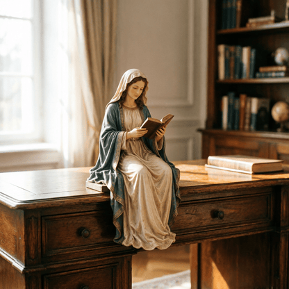 🔥📚🕊️ Bring Divine Peace to Your Library. Virgin Mary Reading Figure