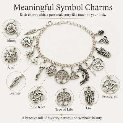 🔥HOT SALE 49% OFF🔥Vintage Witchy Charm Bracelet | Celestial Gothic Boho Jewelry