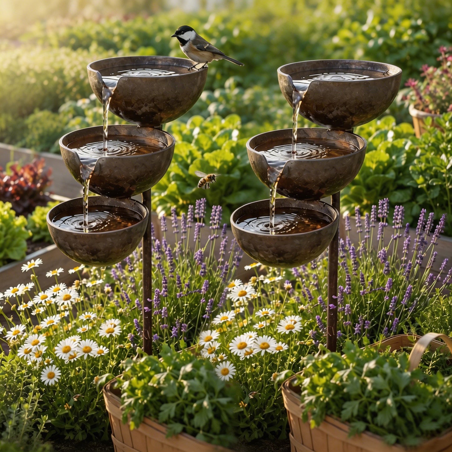 🌧️ Rain Catcher Self-Filling Bird Bath 🐦 Weatherproof Outdoor Garden Bird Water Bowl