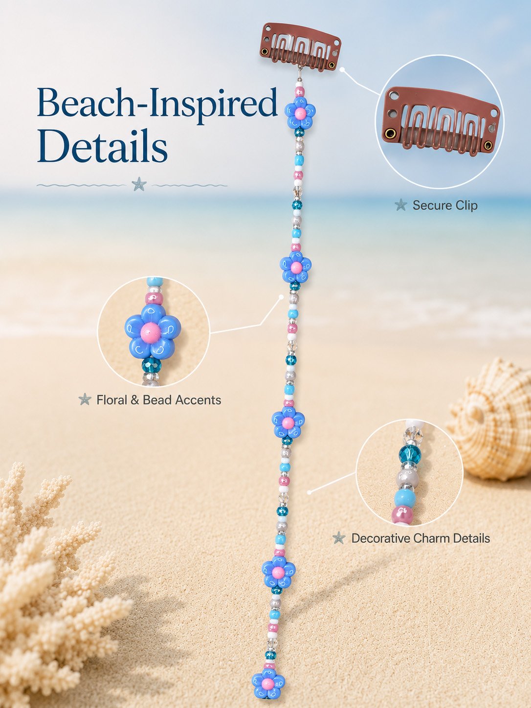 🔥LAST DAY 50% OFF - 🌊⭐Beachy Mermaid Hair Accent