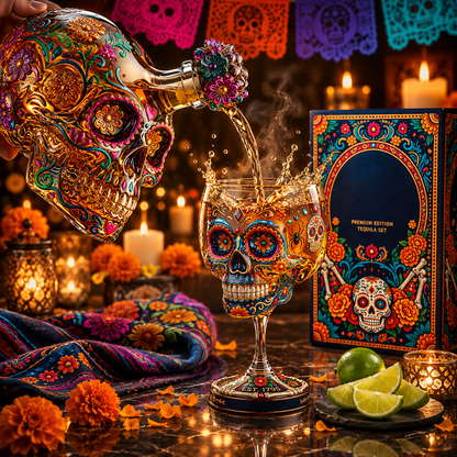 💀 Day of the Dead Skull Decanter Set™ – FREE Matching Goblet While Supplies Last