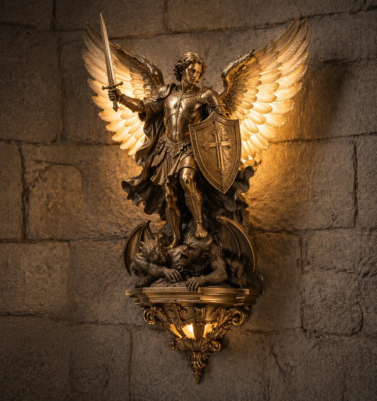 😇2026 Noticeablek®Archangel Michael Wall Lamp – Guardian of Light & Valor ⚔️🛡️