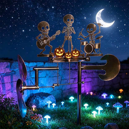 🎃Halloween Skeleton Metal Drummer Kinetic Wind Spinner