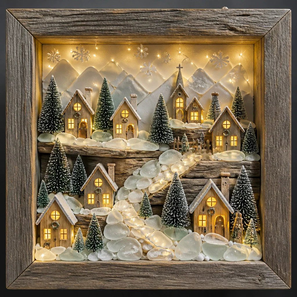 🎁Last Day 49% OFF 🔥💝Coastal Lighthouse Sea Glass Shadow Box Night Light