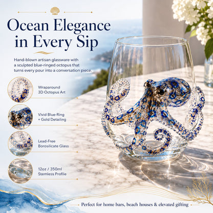 🌊 3D Ocean Animal Artisan Glassware Collection | For Fresher Sips, Sunlight-Catching Details, Coastal Elegance & Elevated Home Bar Vibes ✨