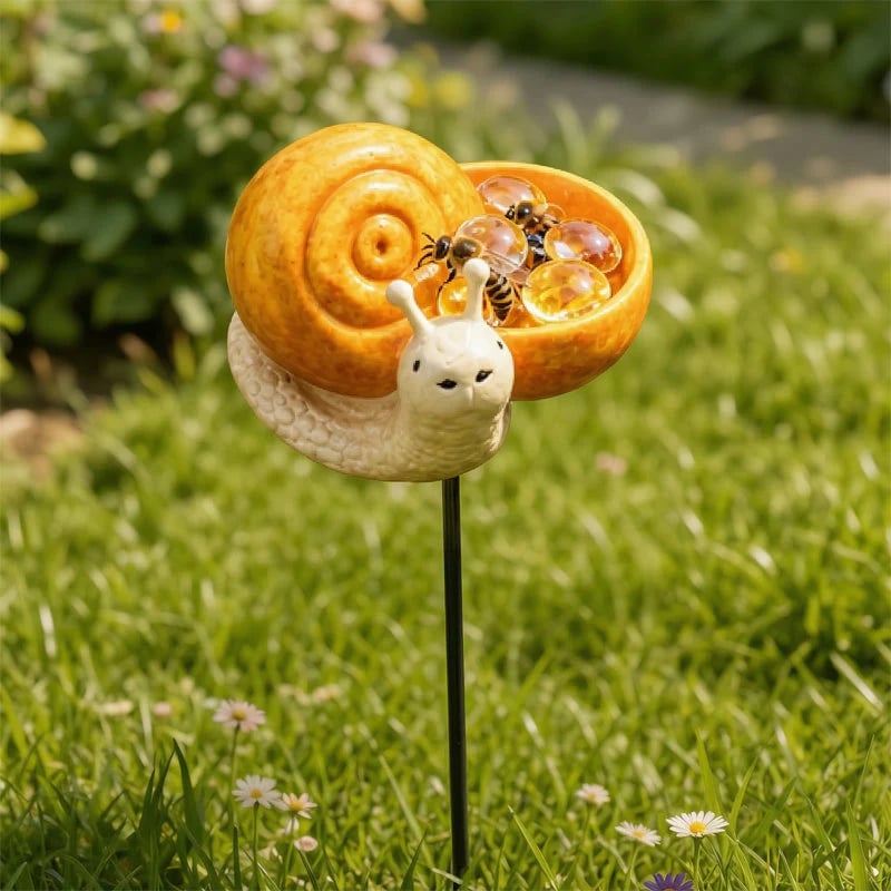 🌸🐝 Help Pollinators Thrive! | Frog, Snail & Ladybug Water Bowl Decor🐸🐌🐞