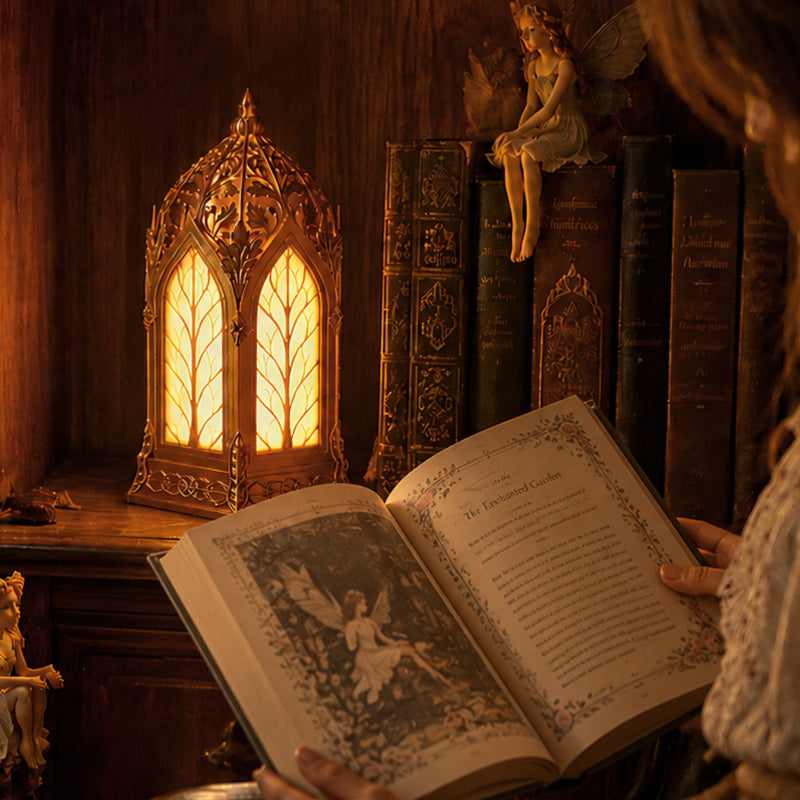 Elf Sanctuary Lamp – Warm Fantasy Table Lamp for Bedrooms, Bookshelves & Reading Nooks