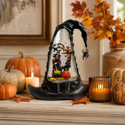 Witches Hat Lighted Water Lantern With Swirling Glitter - 4500755  - USB Included New