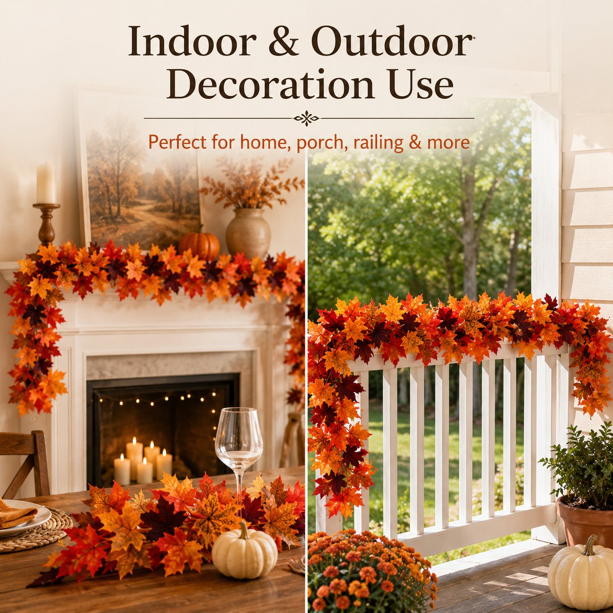 🍁 50% OFF Limited Time – Artificial Maple Leaf Garland | Instant Fall Home Decor for Cozy Autumn & Thanksgiving