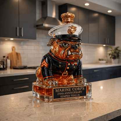 👑 Marine Corps The 250th Anniversary Devil Dog Whiskey Bottle