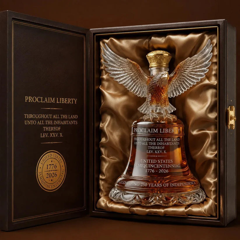 🔥✨ American Eagle Liberty Bell Decanter🦅 A Masterpiece of Craftsmanship and Strength
