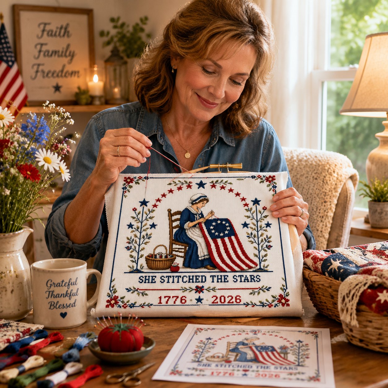 🔥Stitching Memories Beneath the Stars – Commemorative Cross Stitch Kit
