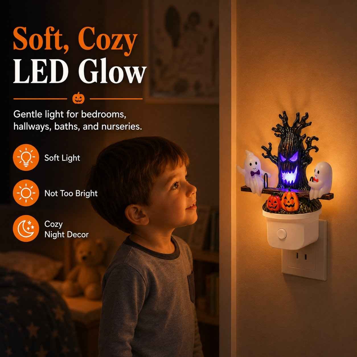 🔥LAST DAY 49% OFF🎃👻Animated Seesaw Ghost Plug In LED Night Light
