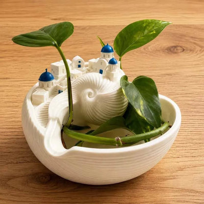 🔥Last Day 49% OFF 🌊 Hand-Painted Santorini Catchall Bowl | Limited Coastal Decor ✨