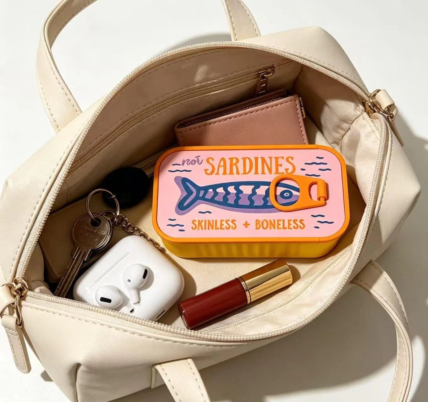 Vintage Sardine Tin Jewelry Box – Cute Travel Organizer for Rings, Earrings & Necklaces