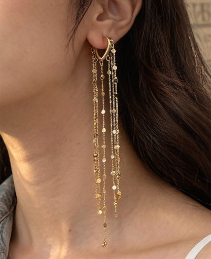 🔥Limited Time 50% Off✨14K Gold Plated Long Tassel Earrings for Women