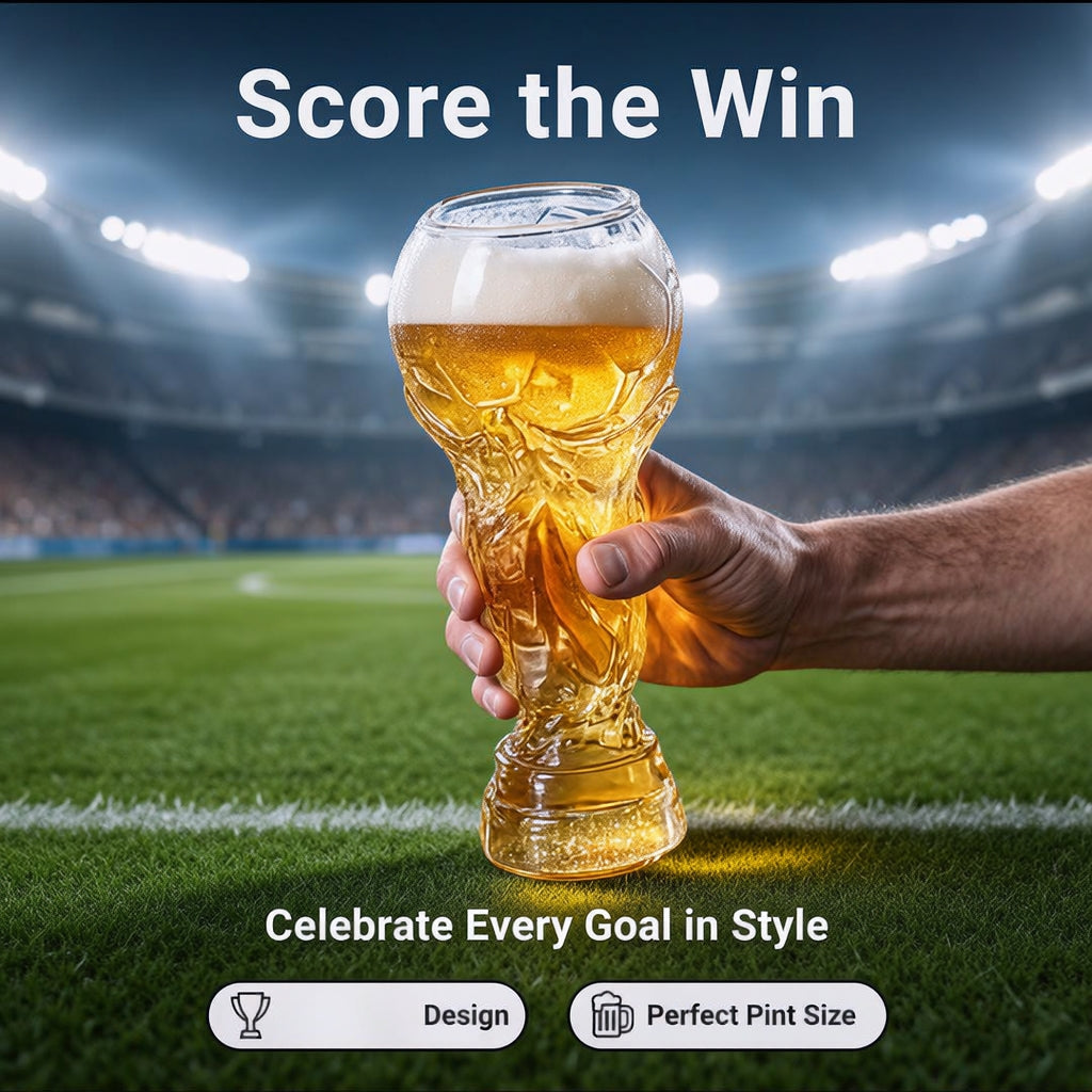 🏆🔥 LIMITED-TIME OFFER – Football Trophy Beer Glass – Raise Your Game Day Toast 🍺