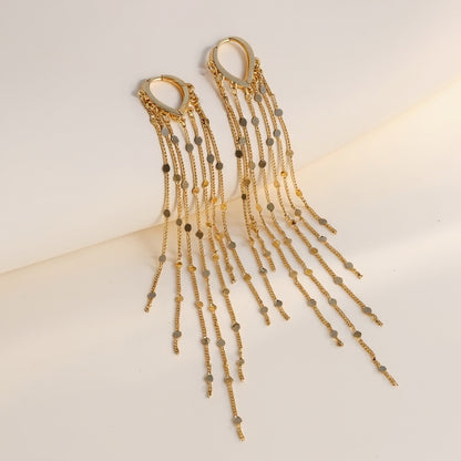 🔥Limited Time 50% Off✨14K Gold Plated Long Tassel Earrings for Women