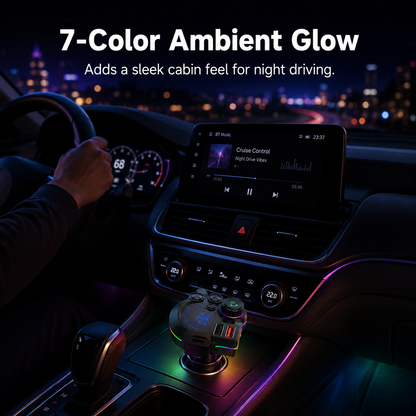 PD 30W Type-C Car Charger & Bluetooth 5.3 FM Transmitter Wireless MP3 Player with Dual USB Ports, Bass Sound Enhancer