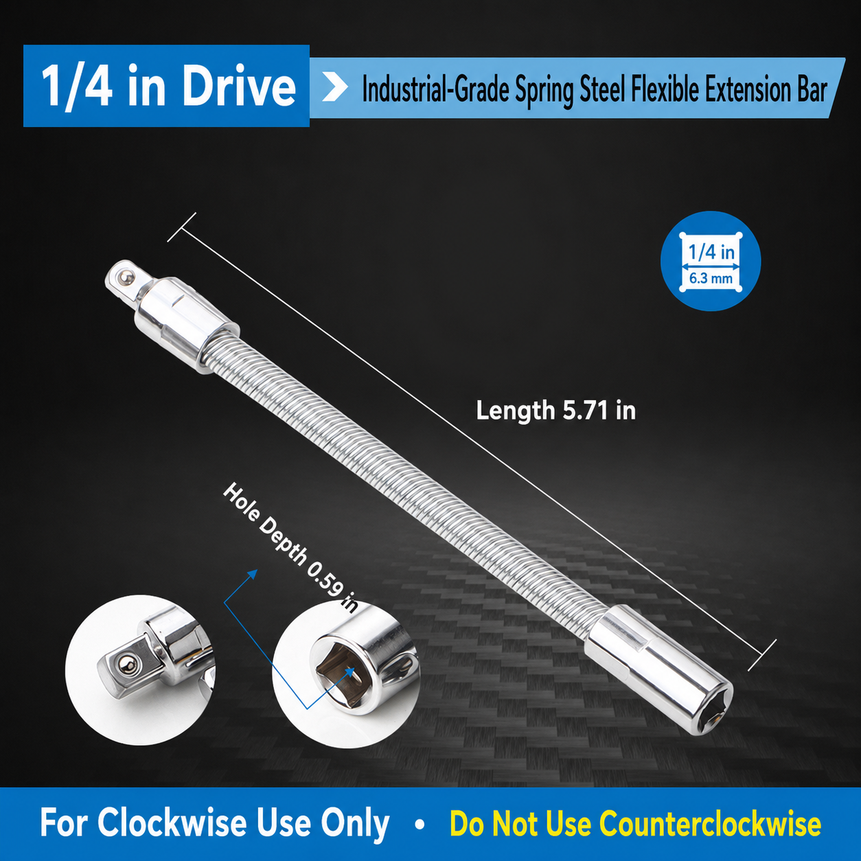 🛠 Tight Space Lifesaver | 1/2-Inch 35cm Flexible Socket Wrench Extension Bar Set ⚡