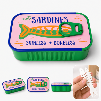 Vintage Sardine Tin Jewelry Box – Cute Travel Organizer for Rings, Earrings & Necklaces