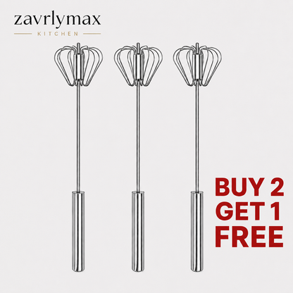 🥄Semi-Automatic Stainless Egg & Milk Whisk