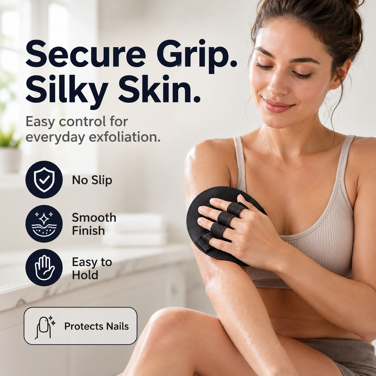 Soft Rubber Shower Scrubber for Efficient Cleansing Body🚿