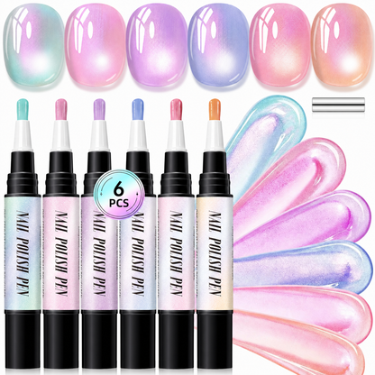 💅 6PCS One-Step Gel Nail Art Pen Set – Salon Beauty at Home
