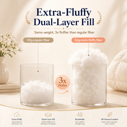 Pineapple Bread Grid Pillow | Dual Layer Fluffy Cooling Bed Pillow, Machine Washable Support Pillow for Side & Back Sleepers