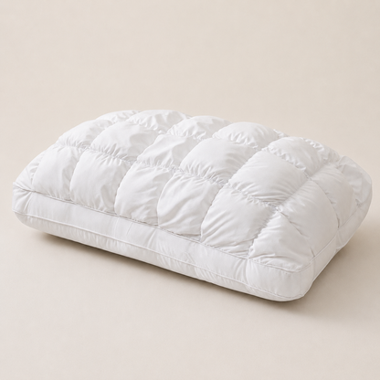Pineapple Bread Grid Pillow | Dual Layer Fluffy Cooling Bed Pillow, Machine Washable Support Pillow for Side & Back Sleepers