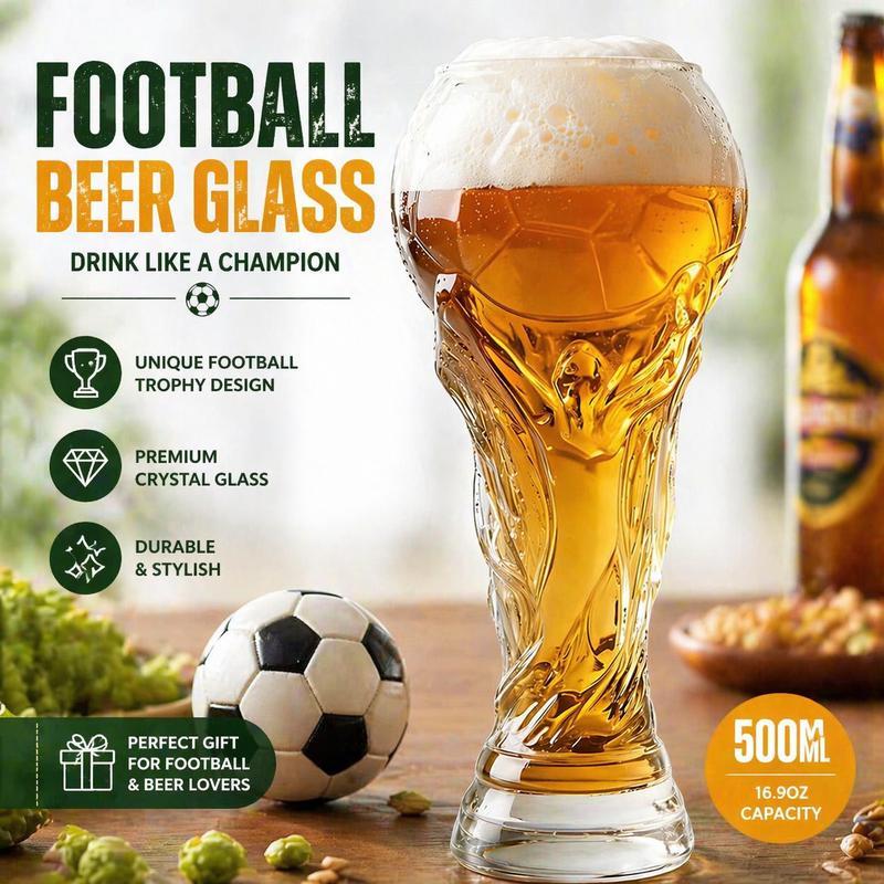 🏆🔥 LIMITED-TIME OFFER – Football Trophy Beer Glass – Raise Your Game Day Toast 🍺