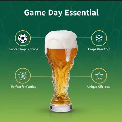 🏆🔥 LIMITED-TIME OFFER – Football Trophy Beer Glass – Raise Your Game Day Toast 🍺