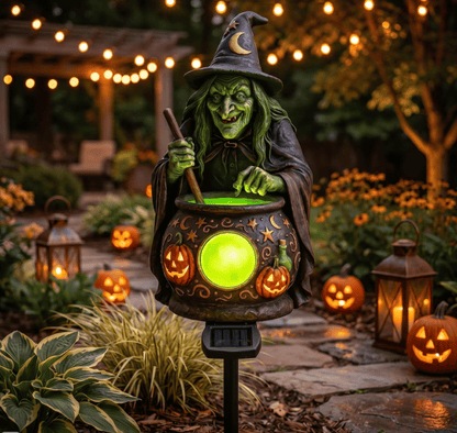 🔥Halloween Solar Witch Cauldron Garden Stake Light