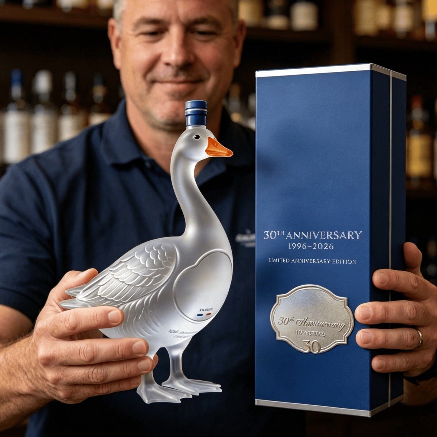 ✨ 30th Anniversary Limited-Time Offer | 3D Sculpted Glass Vodka Bottle 🦢🥂