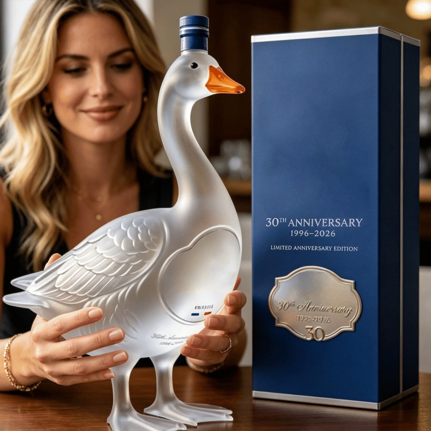 ✨ 30th Anniversary Limited-Time Offer | 3D Sculpted Glass Vodka Bottle 🦢🥂