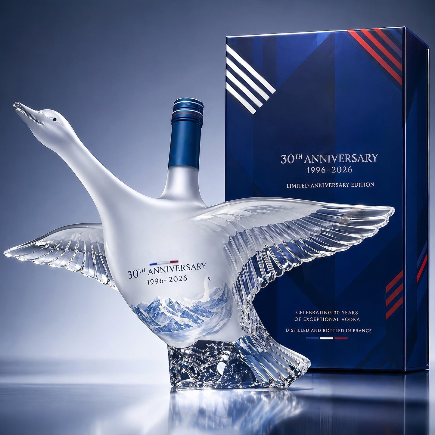 🔥🪿Glass Craft Anniversary 3D Sculpted Vodka Bottle🥰