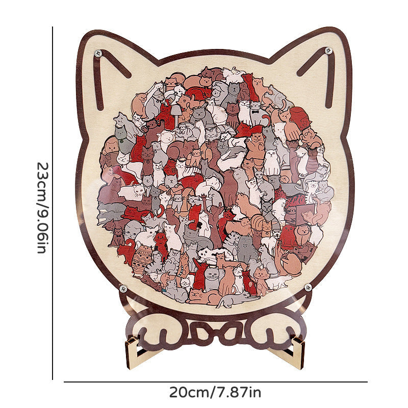 🐱 Cat Wooden Puzzle Decor – Relaxing Puzzle Gift For Cat Lovers