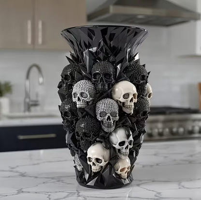 Luxury Gothic Skull Vase – Perfect for Red Roses & Dramatic Home Accent