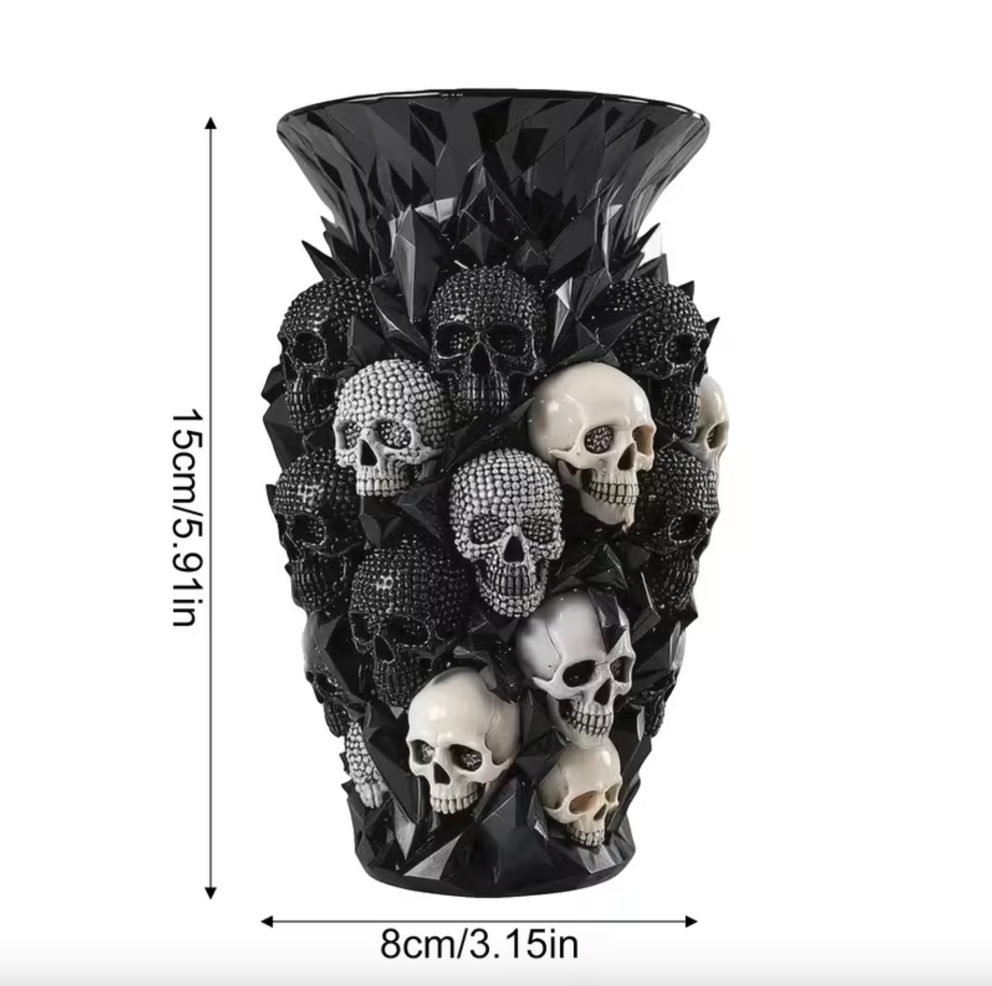 Luxury Gothic Skull Vase – Perfect for Red Roses & Dramatic Home Accent