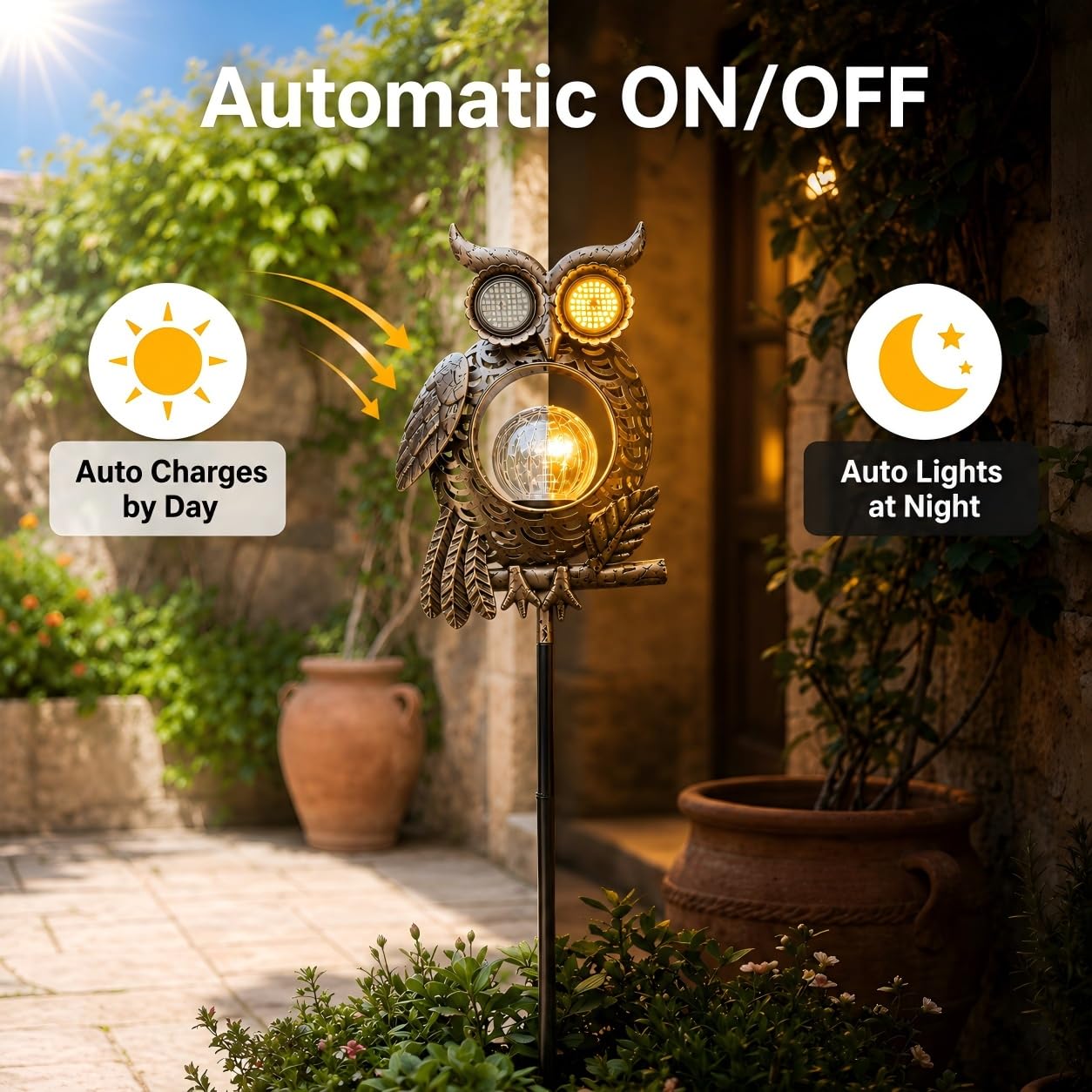 TODAY'S SPECIAL OFFER-50% OFF🔥Outdoor Solar-Powered Kinetic Metal Owl Light