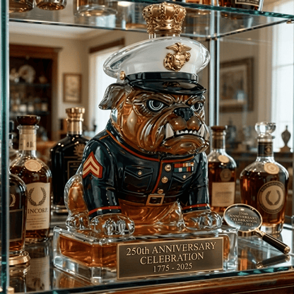 👑 Marine Corps The 250th Anniversary Devil Dog Whiskey Bottle