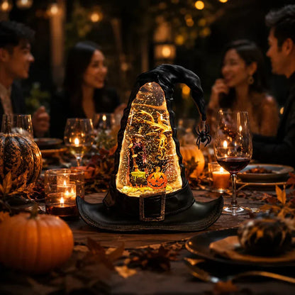 Witches Hat Lighted Water Lantern With Swirling Glitter - 4500755  - USB Included New