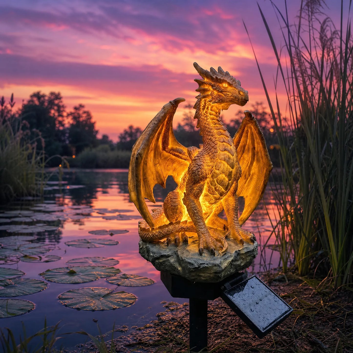 Dragon Legacy Golden Ember Edition Solar Garden Light