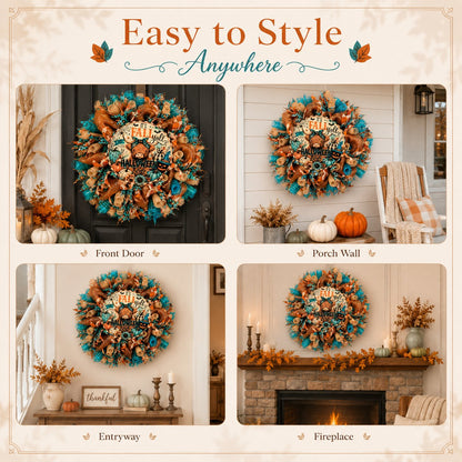 🐮🍂 Highland Cow Fall Halloween Wreath