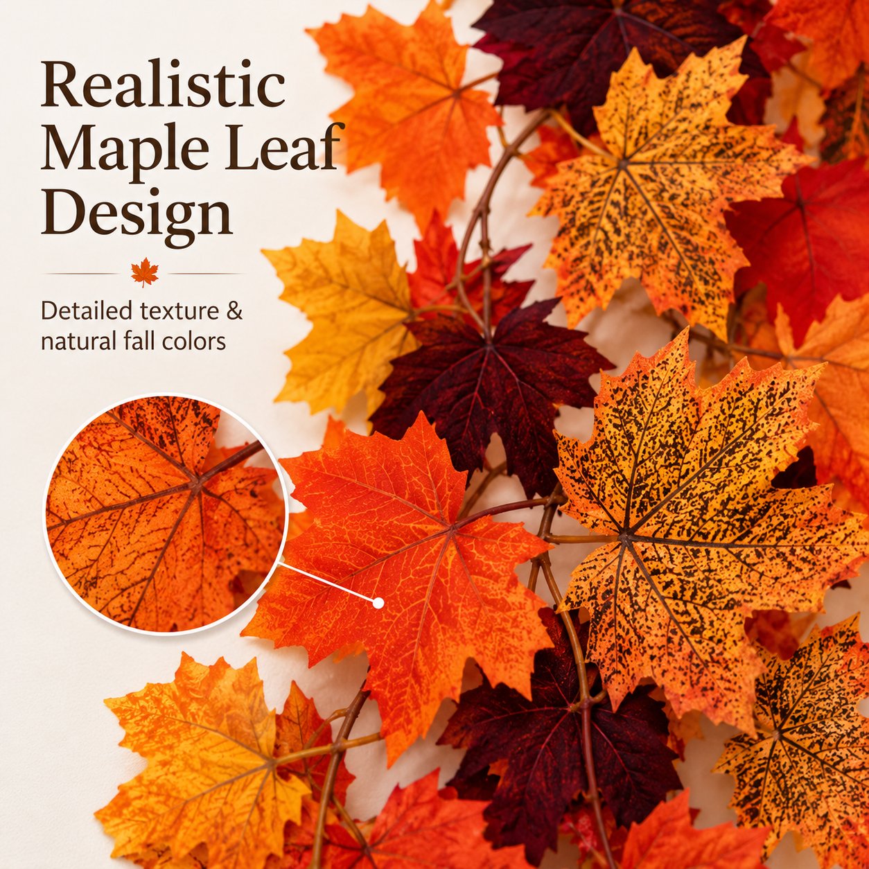 🍁 50% OFF Limited Time – Artificial Maple Leaf Garland | Instant Fall Home Decor for Cozy Autumn & Thanksgiving