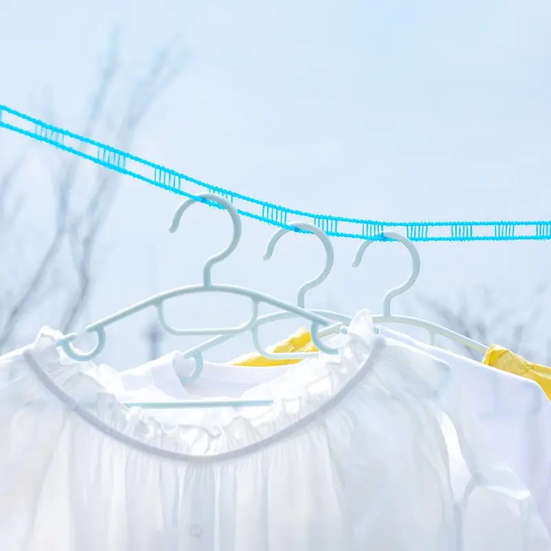 Clothesline for Outside, Adjustable Clothes line,Windproof Clothesline with Hooks, Indoor and Outdoor Laundry and Drying Lines,Ideal Camping & Travel Essentials