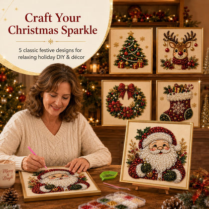 🧘Relaxing & Beginner-Friendly-💎DIY Christmas 3D Pearl Diamond Painting Art Kit With Frame