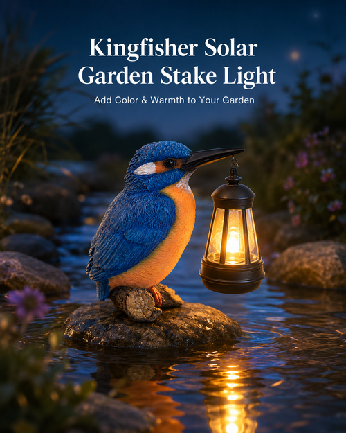 🐦 Kingfisher Solar Garden Stake Light – Add Color & Warmth to Your Garden