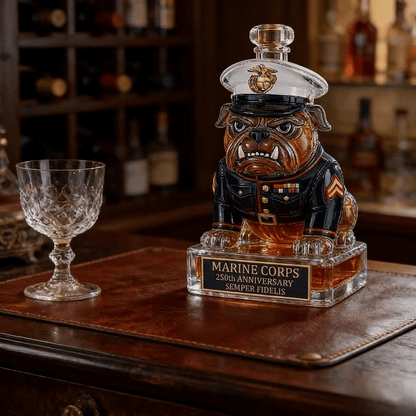 👑 Marine Corps The 250th Anniversary Devil Dog Whiskey Bottle